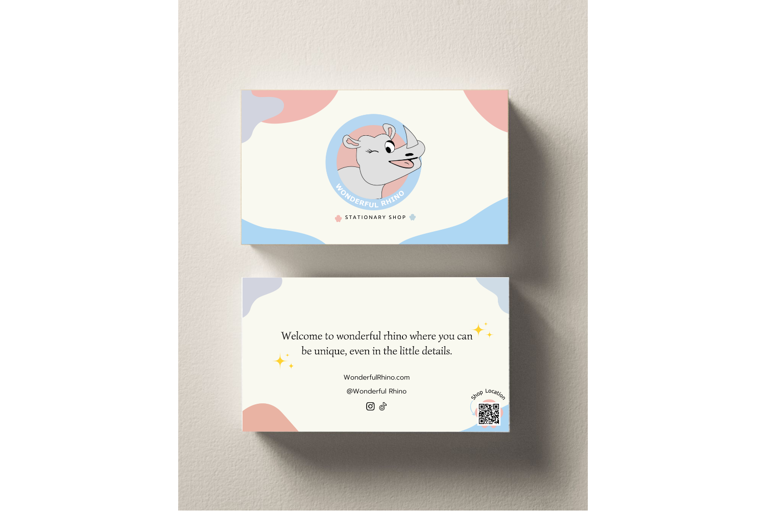 Thank you note / carte de remericiement Wonderful Rhino